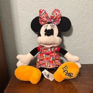 Disney Minnie Mouse Stuffed Animal with Red and Yellow Accents